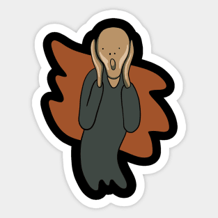 Edvard Munch Scream Isolated Minimal Sticker